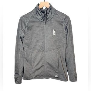 Ogio Endurance Women’s Gray Performance Jacket Ruched Sleeves Full Zip Sz S